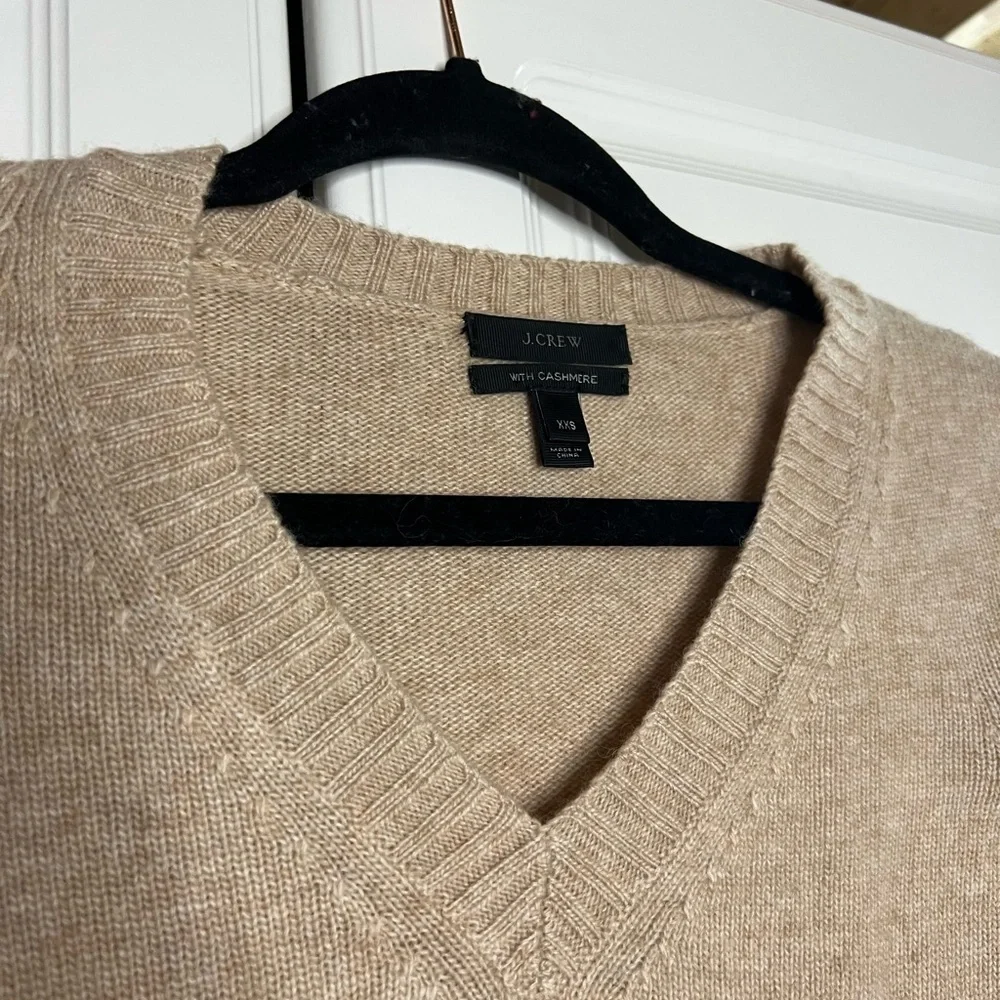 J. Crew Wool Cashmere Leather Elbow Sweater - Picture 4 of 9